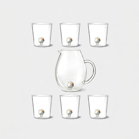 Service carafe avec 6 verres en verre Made in Italy Bonbon (1/3)