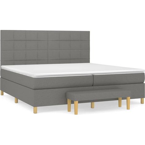 Maison Exclusive - Giroletto a Molle con Materasso Grigio Scuro 200x200 cm Tessuto (1/5)