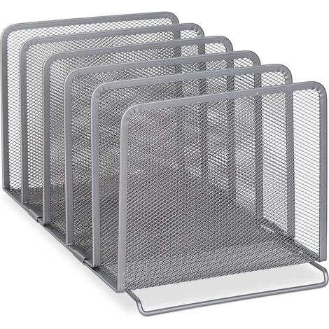 Organizer da scrivania 19 x 20,5 x 37,5 cm 5 scomparti design mesh moderno in acciaio argentato 130008559