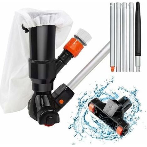 Swimming Pool Vacuum Cleaner, Manual Above Ground Vacuum Cleaner, Swimming Pool Vacuum Cleaner with Brush and 5 Poles and Mesh Bag, Portable Mini Vacuum Cleaner, Cleaning Accessories for Pond, Spa, Fo (1/4)