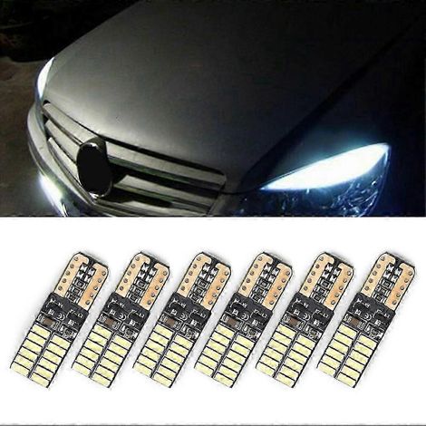 Lot de 6 ampoules LED T10 6000K blanc sans erreur, compatibles Canbus, pour Mercedes W204, 5W, 12-24V CC. Accessoires (1/5)