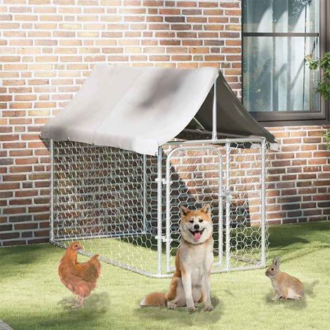 Chenil extérieur avec toit-Abri pour chien-Cage pour chien 200x100x150 cm 664856 (1/5)