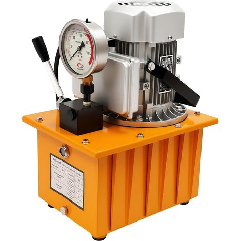Pompe hydraulique électrique 750 W 220 V, groupe hydraulique professionnel jusqu'à 70 MPa pour cylindre hydraulique à double action, convient pour l'industrie avec manomètre, Réservoir de 7 l (1/5)
