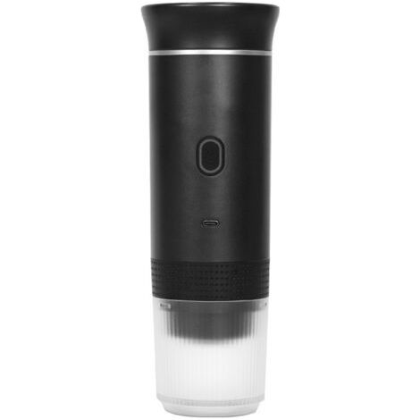 Cafetière portable, cafetière de voyage, machine à café à piles, machine à expresso à portion individuelle pour camping, voiture, camping-car, randonnée, bureau, ustensiles de cuisine, sans fil (noir) (1/5)