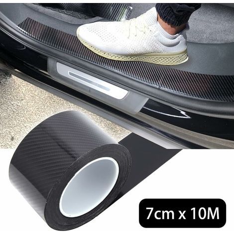 Pellicola protettiva universale per la soglia della portiera dell'auto, 7 x 10 m, per bordi delle portiere, adesivo nano in fibra di carbonio per la protezione del paraurti dell'auto (1/5)
