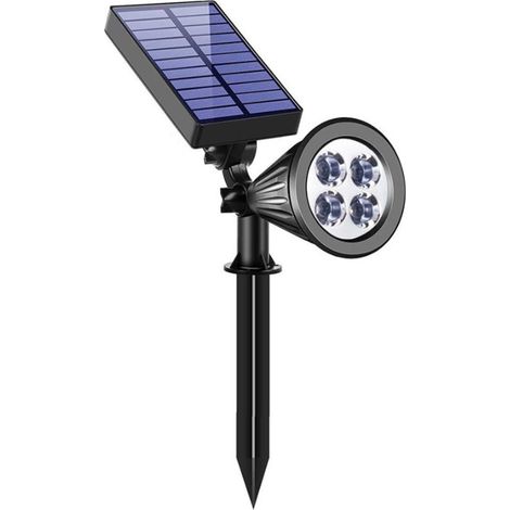 Projecteur solaire étanche pour extérieur - 4 LED blanches - Tête rotative 60° (1/3)