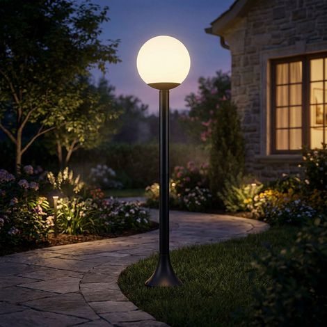 LED Außenstehleuchte Stehleuchte Gartenlampe IP44 Schwarz Aluminium H 97 cm (1/5)