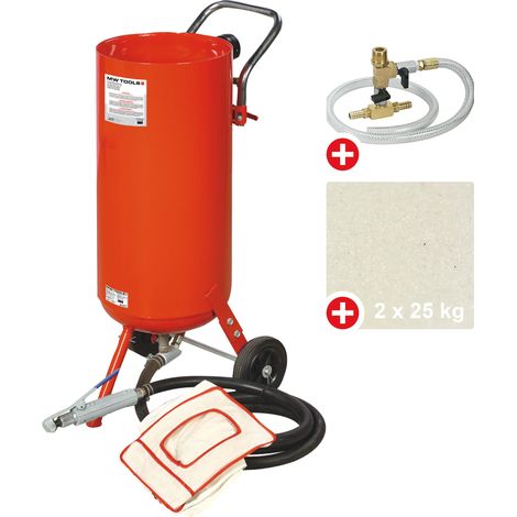 Mw Tools – Sableuse pneumatique mobile 75L – Débit max 200L/min – Tuyau 2,5m – Pour nettoyage métal et bois – CAT02010PACK2 - PRO 75 L (1/5)