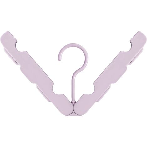 Cintre pliable en plastique Portable pour vêtements, support de séchage antidérapant de voyage avec Clip (rose) (1/5)