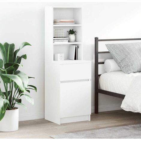 Bedside Cabinet White 39x35x125 cm Engineered Wood vidaXL (1/5)
