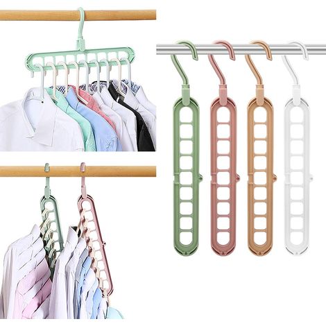 cintre magique gain de place, organisateur de placard intelligent et multifonctionnel, cintre cascade haut de gamme à 9 emplacements, conception innovante pour vêtements lourds, chemises, pantalons, r (1/5)
