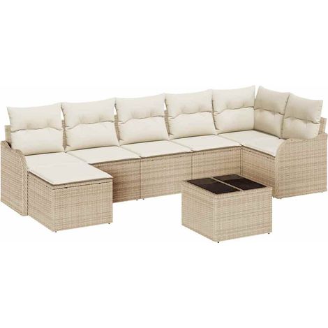 Maison Exclusive - Gartensofa-set Beige Poly-Rattan