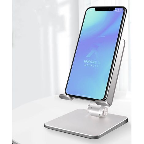 Support pour tablette multi-angles réglable, pliable et stable, en alliage d'aluminium, idéal pour la maison, le bureau et les voyages (MT133 argent). (1/5)