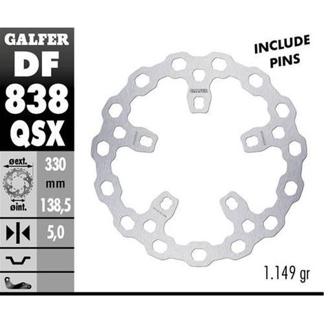 DISCO DE FRENO DELANTERO GALFER HARLEY-DAVIDSON (330X138X5) (CUBIQ)