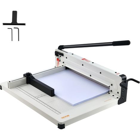 VEVOR Taglierina di Carta Resistente, Taglierina di Carta Commerciale Industriale 43,18 cm per Carta A3, Capacita di 400 Fogli, Costruzione in Acciaio Solido, Taglierina di Carta Impilabile  Bianco
