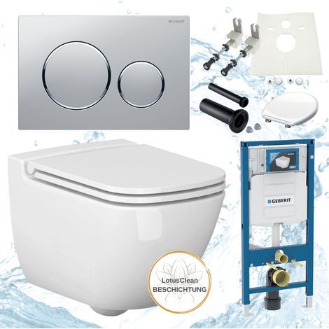 Geberit Vorwandelement Sigma Bartolo WC spülrandlos Komplettset Sigma20 chrom (1/4)
