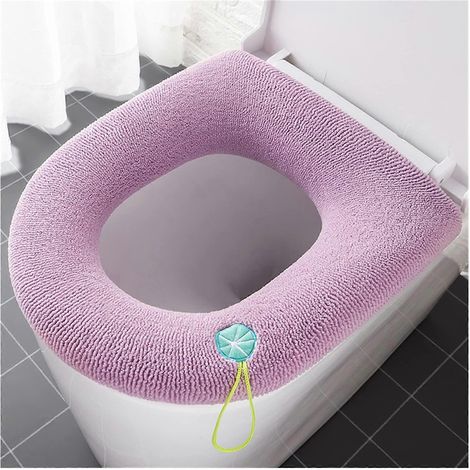 Coussin chauffant épais rose pour siège de toilette, taille universelle douce et design durable pour un confort optimal (1/5)