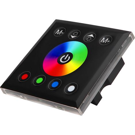 Panneau de commande tactile mural RGBW multicolore avec variateur pour ruban LED noir (1/5)