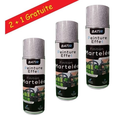 Lot de Bombes de Peinture, Spray Peinture Effet déco, Intérieur et Extérieur, 400 ml, de MadeInNature - Martelé gris - Lot de 3. (1/4)