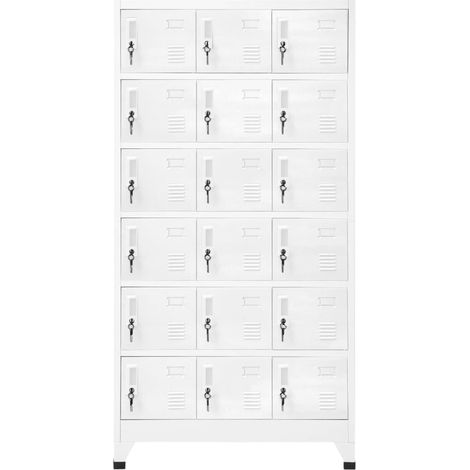 Armoire à casier Vestiaire Rangement avec 18 compartiments Métal 90x40x180 cm -56087 (1/5)
