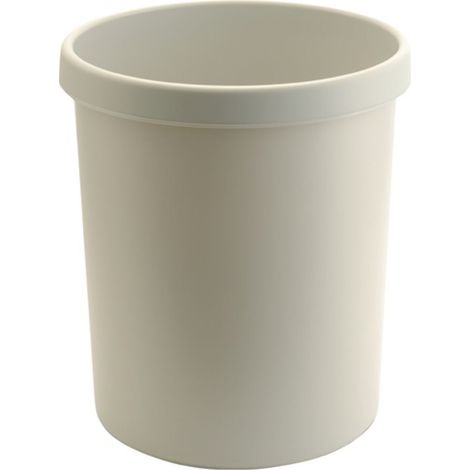 Bidone della spazzatura da 30 litri H405xØ350mm con bordo di presa, colore grigio chiaro (1/2)