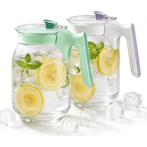 Carafe Eau Verre Carafes En Avec Couvercle Pichet Réfrigérateur Für Maison Fête Cuisine (1/5)