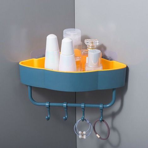 Étagère d'angle de douche SUNSIOM, fixation murale, rangement de salle de bain, organisateur, gain de place, pour produits de toilette, shampoing, savon (1/5)