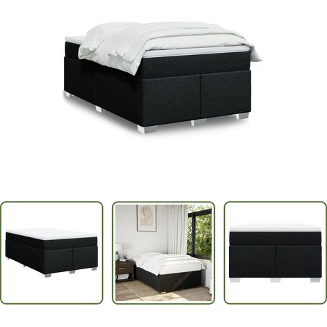 Matelas à ressorts ensachés - Sommier à lattes de lit avec matelas noir 120x190 cm tissu (1/5)