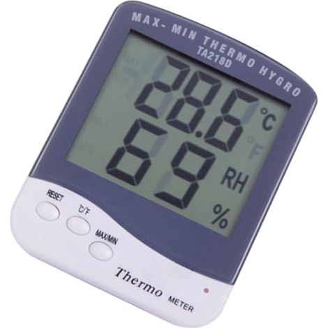 Hygromètre Mipcase avec conversion Celsius/Fahrenheit, grand écran LCD et boîtier en plastique, appareil de mesure d'humidité numérique portable pour une utilisation en intérieur et au bureau. (1/5)