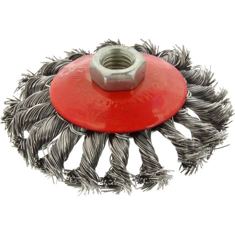 Brosse métallique tressée latérale 100 mm M14 (100) (1/3)