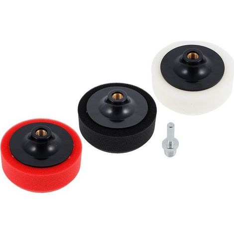 Lot de 3 tampons en mousse pour polissage + adaptateur M14 pour visseuse, perceuse ou polisseuse Carmotion