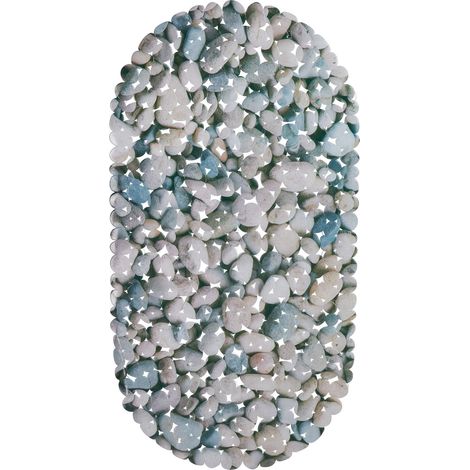 Relaxdays Anti-Slip Bath Mat, Stone-look, Non-Slippery Suction Cups, Washable, W x D: 36 x 68 cm, Various Colours