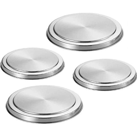 4 couvres plaques inox mat diam16/20cm protection cuisinière lavable lave-vaisselle (1/5)