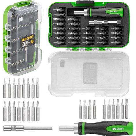 Procraft PRSS-28 Bit Set 28 tlg. 28 mm Phillips / Pozidriv / Torx / Hex / Schlitz (1/5)