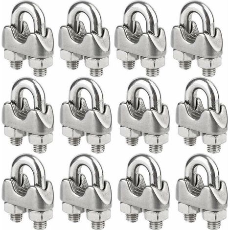 Serre-câbles en acier inoxydable 304 – Lot de 12 – Pour câbles de 3mm – Résistant à la rouille et à la corrosion – Applications extérieures (1/5)