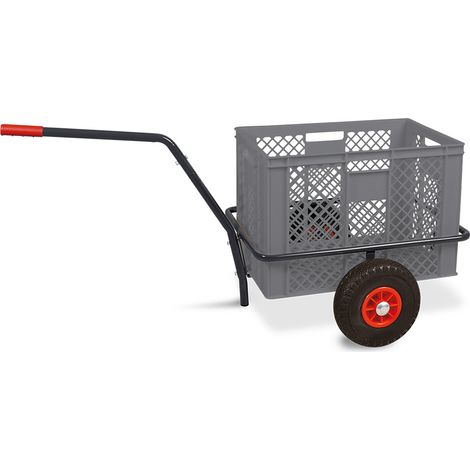 BRB Handwagen mit Kunststoffkorb H 410 mm, LxBxH 1250x640x660 mm, Tragkraft 200 kg (grau)