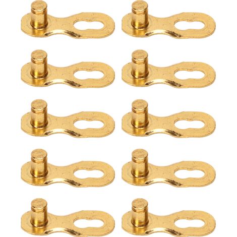 10 Paar Fahrradkettenverbinder, 10-Gang-Kettenverbinder, Fahrradkettenreparaturwerkzeug, Gold für Rennräder und Mountainbikes. (1/5)