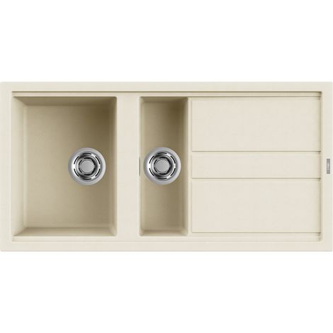Lavello Elleci Incasso 2 vasche 100x51 Best 475 Granitek Bianco Antico LGB47562 (1/4)