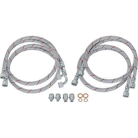 Kit flexibles fuel avec nipples de raccordement et joints d'etancheite