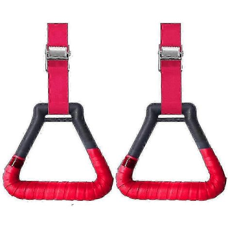 Lot de 2 anneaux de gymnastique avec sangles à boucle réglables, adaptés à l'entraînement physique professionnel et au renforcement musculaire. (1/5)