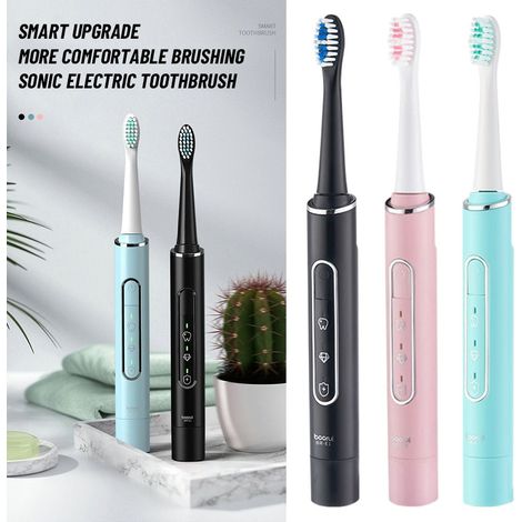 Brosse à dents électrique automatique rechargeable par USB rose-AquaForge