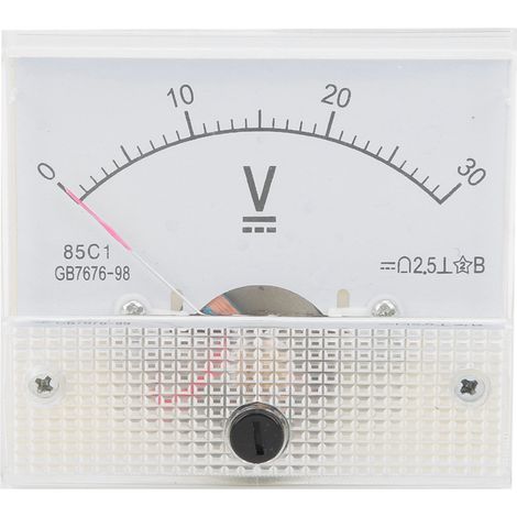 Voltmètre à aiguille CC, panneau de mesure de tension, instrument de mesure 85C1 CC 030 V (1/5)