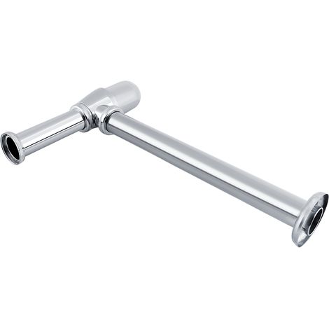 Tube siphon rond en alliage zinc chromé pour évier lavabo, drainage déchets cuisine salle de bain