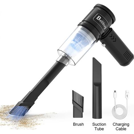 (Noir - 1 filtre) Aspirateur de voiture sans fil, puissance d'aspiration élevée, portatif. (1/5)