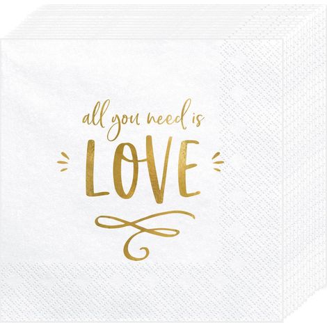 Lot de 20 serviettes en papier à 3 couches pour mariage, fiançailles, JGA et décoration de table romantique Blanc doré 33 x 33 cm (1/5)