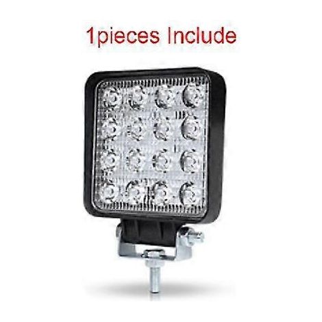 Barre de phare de travail LED 12 V 48 W 4 pouces pour véhicules tout-terrain (camion, tracteur, bateau, remorque, 4x4, SUV, quad). Lampe de conduite LED incluse. (1/5)