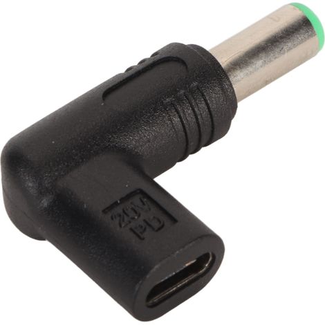 Adaptateur USB-C femelle vers CC mâle (6,3 x 3,0 mm, 18,5 à 20 V, 100 W, charge rapide PD) pour ordinateur portable (1/5)