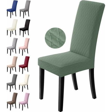 Housse de Chaise, 4 Pièces Housses de Chaise, Salle à Manger Extensible Couverture de Chaise, Universel Lavable Amovible Slip (1/4)