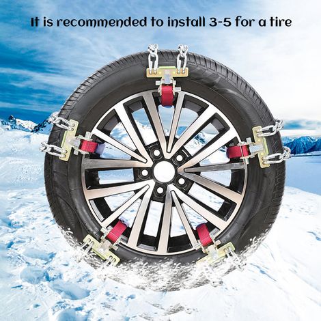 Lot de 2 chaînes à neige antidérapantes pour pneus de voiture, SUV et camions (1/5)
