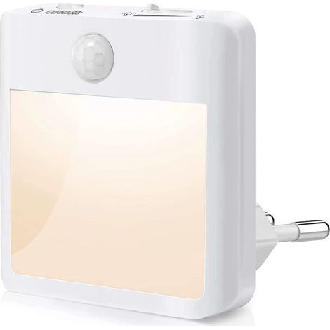 Veilleuse LED à piles, veilleuse avec détecteur de mouvement, marche/arrêt automatique, veilleuse enfant blanc chaud, éclairage d'armoire autocollant pour couloir, escaliers, cuisine, armoire, vestiai (1/5)
